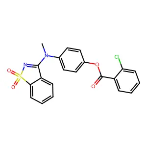 4-[(1,1-Dioxido-1,2-benzothiazol-3-yl)(methyl)amino]phenyl 2-chlorobenzoate structure