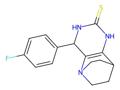 4-(4-fluorophenyl)-3,4,7,8-tetrahydro-1H-5,8-ethanopyrido[3,2-d]pyrimidine-2(6H)-thione structure