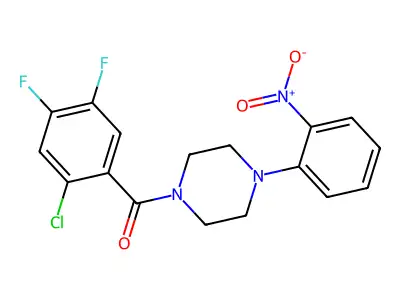 (2-Chloro-4,5-difluorophenyl)[4-(2-nitrophenyl)-1-piperazinyl]methanone structure