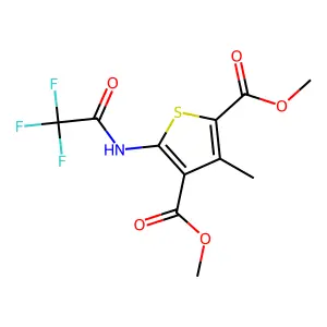 Dimethyl 3-methyl-5-[(trifluoroacetyl)amino]thiophene-2,4-dicarboxylate structure