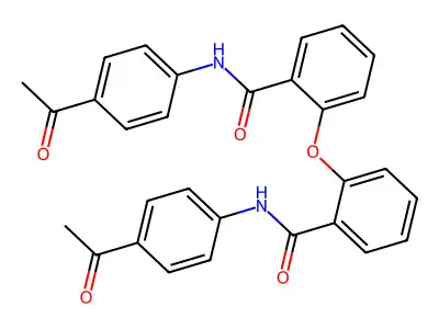 N-(4-acetylphenyl)-2-[2-[(4-acetylphenyl)carbamoyl]phenoxy]benzamide structure