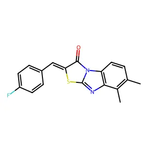 (2E)-2-(4-Fluorobenzylidene)-7,8-dimethyl[1,3]thiazolo[3,2-a]benzimidazol-3(2H)-one structure