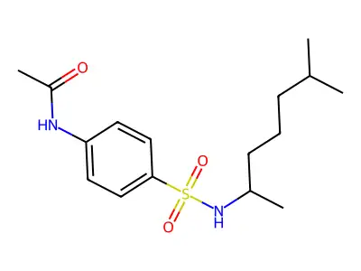 N-[4-[[(1,5-dimethylhexyl)amino]sulfonyl]phenyl]acetamide structure