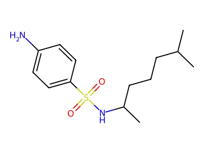 4-amino-N-(6-methylheptan-2-yl)benzenesulfonamide structure