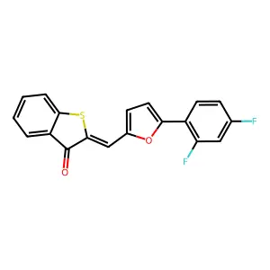 2-[[5-(2,4-Difluorophenyl)-2-furanyl]methylene]benzo[b]thiophen-3(2H)-one structure