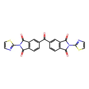 5-[1,3-dioxo-2-(1,3-thiazol-2-yl)isoindole-5-carbonyl]-2-(1,3-thiazol-2-yl)isoindole-1,3-dione structure