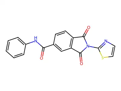 1,3-dioxo-N-phenyl-2-(1,3-thiazol-2-yl)-2,3-dihydro-1H-isoindole-5-carboxamide structure
