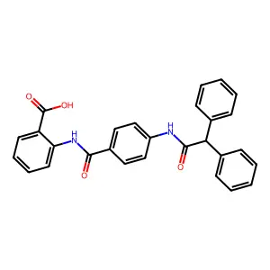 2-[({4-[(Diphenylacetyl)amino]phenyl}carbonyl)amino]benzoic acid structure