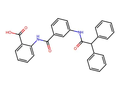 2-[[3-[(2,2-Diphenylacetyl)amino]benzoyl]amino]benzoic acid structure