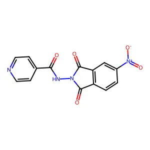N-(5-nitro-1,3-dioxoisoindol-2-yl)pyridine-4-carboxamide structure
