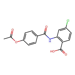 2-({[4-(Acetyloxy)phenyl]carbonyl}amino)-4-chlorobenzoic acid structure