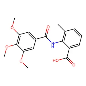 3-Methyl-2-{[(3,4,5-trimethoxyphenyl)carbonyl]amino}benzoic acid structure