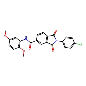 2-(4-chlorophenyl)-N-(2,5-dimethoxyphenyl)-1,3-dioxoisoindole-5-carboxamide structure