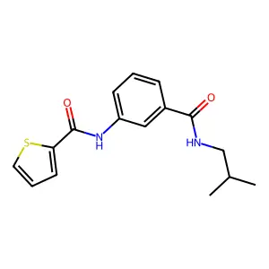 N-[3-(2-methylpropylcarbamoyl)phenyl]thiophene-2-carboxamide structure
