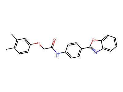 N-[4-(1,3-benzoxazol-2-yl)phenyl]-2-(3,4-dimethylphenoxy)acetamide structure