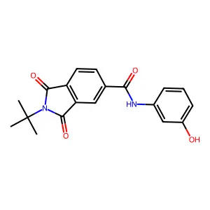2-tert-butyl-N-(3-hydroxyphenyl)-1,3-dioxoisoindole-5-carboxamide structure