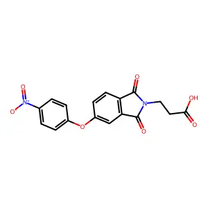 3-[5-(4-nitrophenoxy)-1,3-dioxo-1,3-dihydro-2H-isoindol-2-yl]propanoic acid structure