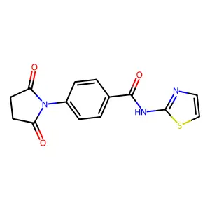 4-(2,5-dioxopyrrolidin-1-yl)-N-(1,3-thiazol-2-yl)benzamide structure