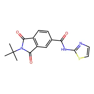 2-tert-butyl-1,3-dioxo-N-(1,3-thiazol-2-yl)isoindole-5-carboxamide structure