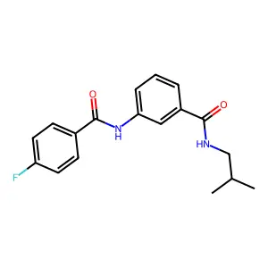 3-[(4-fluorobenzoyl)amino]-N-(2-methylpropyl)benzamide structure