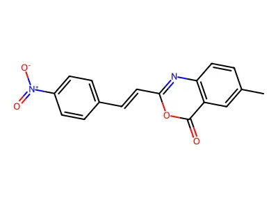 6-methyl-2-[(E)-2-(4-nitrophenyl)ethenyl]-3,1-benzoxazin-4-one structure
