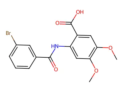 2-[(3-Bromobenzoyl)amino]-4,5-dimethoxybenzoic acid structure