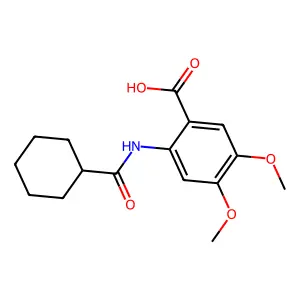 2-Cyclohexaneamido-4,5-dimethoxybenzoic acid structure