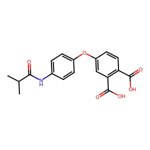 4-{4-[(2-Methylpropanoyl)amino]phenoxy}benzene-1,2-dicarboxylic acid structure