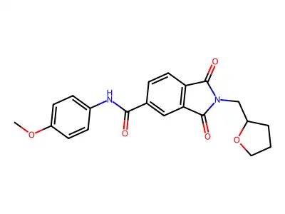 N-(4-methoxyphenyl)-1,3-dioxo-2-(oxolan-2-ylmethyl)isoindole-5-carboxamide structure