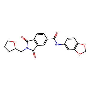 N-(1,3-benzodioxol-5-yl)-1,3-dioxo-2-(oxolan-2-ylmethyl)isoindole-5-carboxamide structure