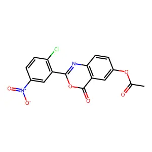 2-(2-Chloro-5-nitrophenyl)-4-oxo-4H-3,1-benzoxazin-6-yl acetate structure