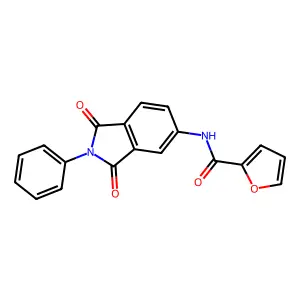 N-(1,3-dioxo-2-phenylisoindol-5-yl)furan-2-carboxamide structure