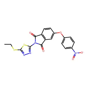 2-(5-Ethylsulfanyl-1,3,4-thiadiazol-2-yl)-5-(4-nitrophenoxy)isoindole-1,3-dione structure
