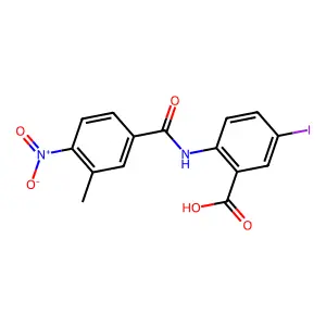 5-Iodo-2-[(3-methyl-4-nitrobenzoyl)amino]benzoic acid structure