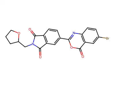 5-(6-Bromo-4-oxo-3,1-benzoxazin-2-yl)-2-(oxolan-2-ylmethyl)isoindole-1,3-dione structure