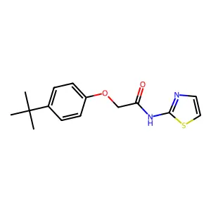 2-(4-tert-butylphenoxy)-N-(1,3-thiazol-2-yl)acetamide structure