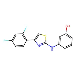 3-{[4-(2,4-Difluorophenyl)-1,3-thiazol-2-yl]amino}phenol structure