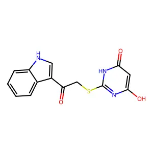 2-((2-(1H-Indol-3-yl)-2-oxoethyl)thio)-6-hydroxypyrimidin-4(3H)-one structure