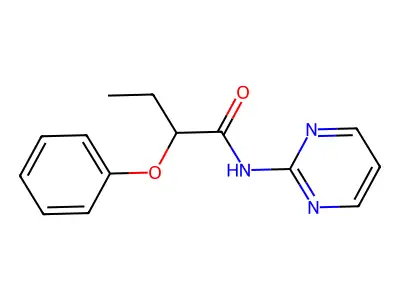 2-phenoxy-N-(pyrimidin-2-yl)butanamide structure