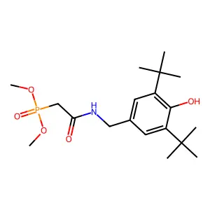 N-[(3,5-ditert-butyl-4-hydroxyphenyl)methyl]-2-dimethoxyphosphorylacetamide structure