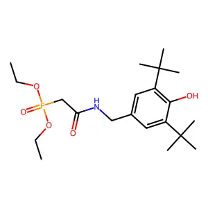 N-[(3,5-ditert-butyl-4-hydroxyphenyl)methyl]-2-diethoxyphosphorylacetamide structure