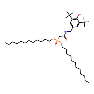 N-[(3,5-ditert-butyl-4-hydroxyphenyl)methyl]-2-didodecoxyphosphorylacetamide structure