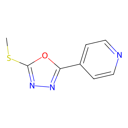 2-(Methylthio)-5-(4-pyridyl)-1,3,4-oxadiazole structure