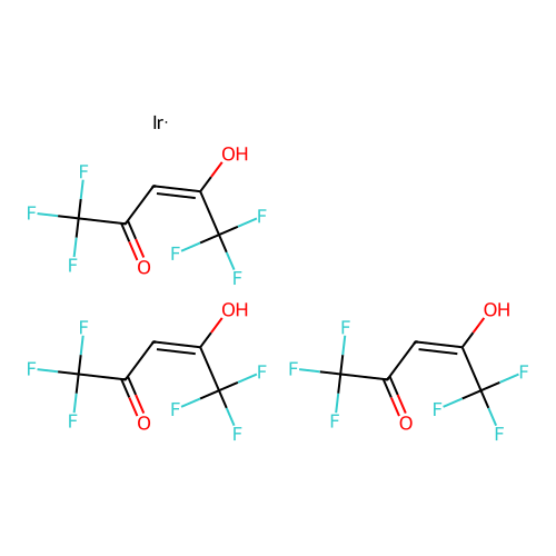 Tris(1,1,1,5,5,5-hexafluoropentane-2,4-dionato-O,O')iridium structure