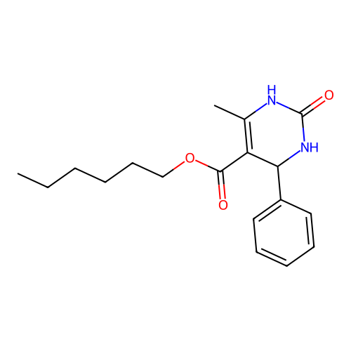 Hexyl 6-methyl-2-oxo-4-phenyl-1,2,3,4-tetrahydropyrimidine-5-carboxylate structure