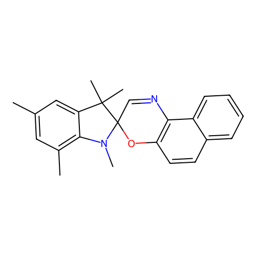 1,3,3,5,7-Pentamethylspiro[indoline-2,3'-naphtho[1,2-e]1,4-oxazine] structure