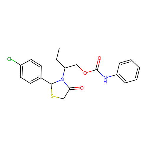 2-[2-(4-Chlorophenyl)-4-oxo-1,3-thiazolidin-3-yl]butyl phenylcarbamate structure