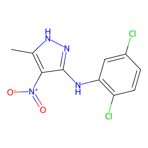 N-(2,5-dichlorophenyl)-3-methyl-4-nitro-1H-pyrazol-5-amine structure