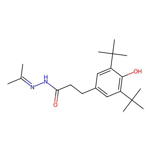 3-(3,5-di-tert-butyl-4-hydroxyphenyl)-N'-(propan-2-ylidene)propanehydrazide structure