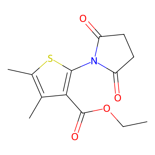 Ethyl 2-(2,5-dioxopyrrolidin-1-yl)-4,5-dimethylthiophene-3-carboxylate structure